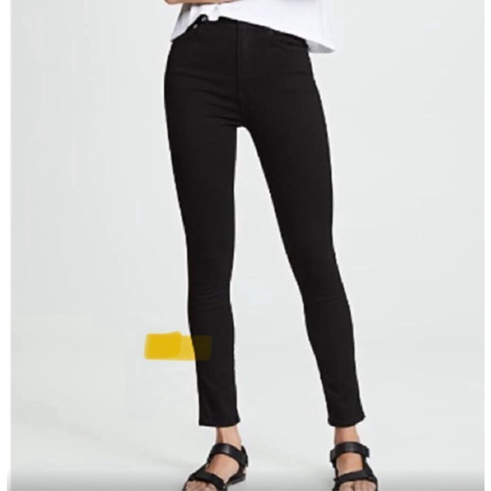 Agolde Black Cotton Blend Roxanne Super High Rise Skinny Leg Jeans Size 28
